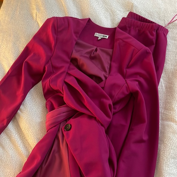 Fashion Nova Pants & Jumpsuits Fuchsia Pant Suit Poshmark